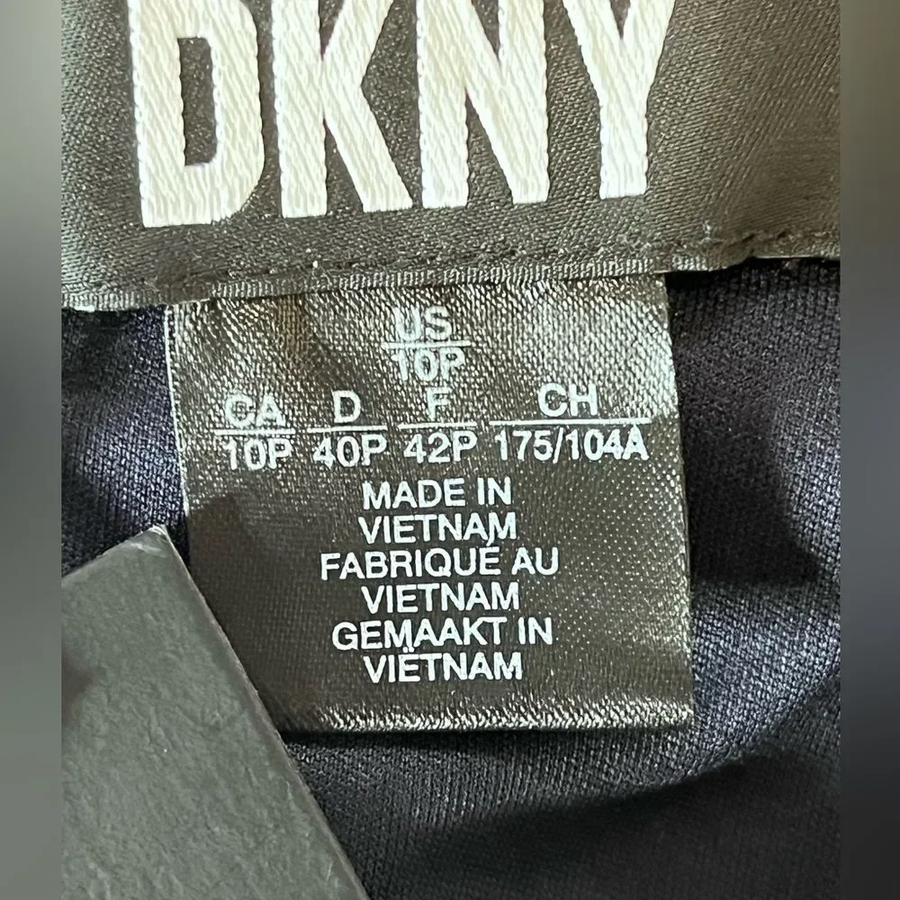 NWT DKNY | Midnight‎ Navy Double Ruffle Sleeve Fit and Flare Dress 10P - Picture 7 of 8